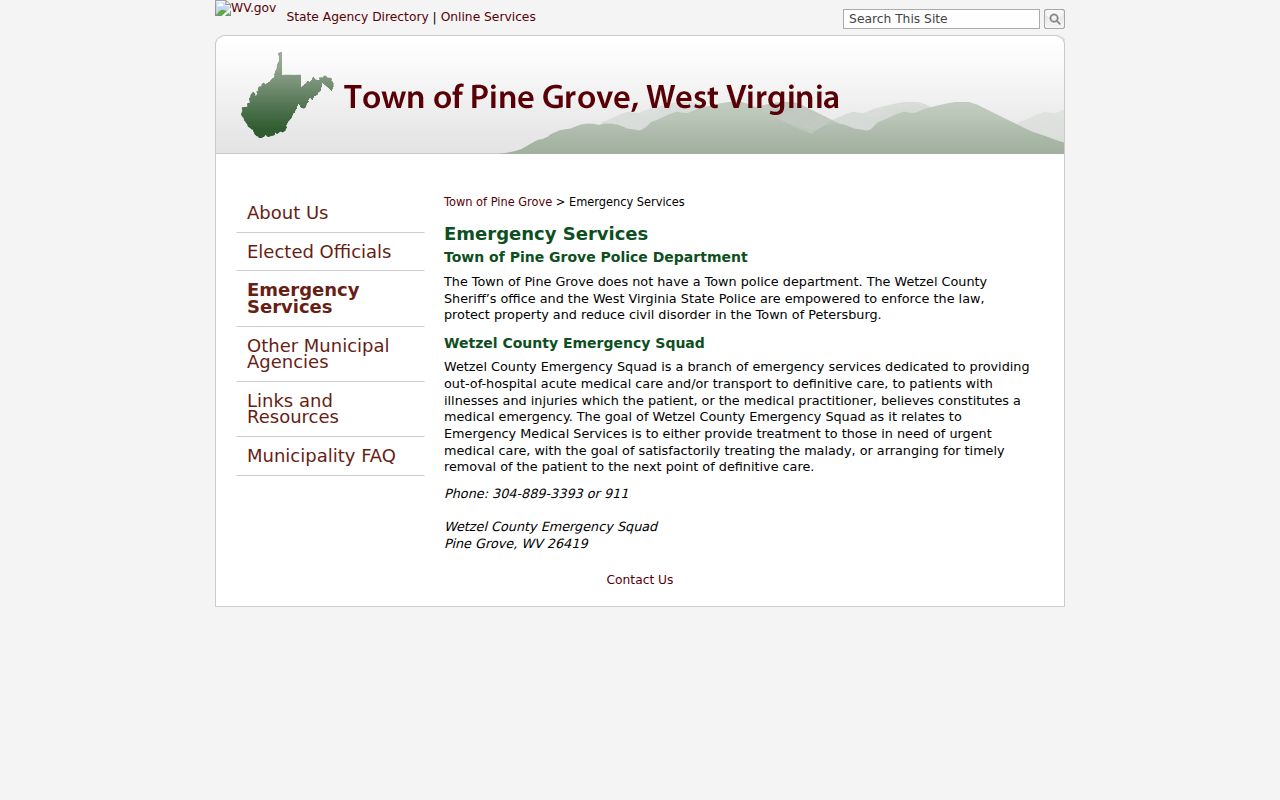 Pine Grove criminal history law enforcement routing page