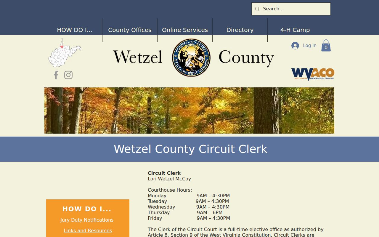 Wetzel County Circuit Clerk criminal court case records office