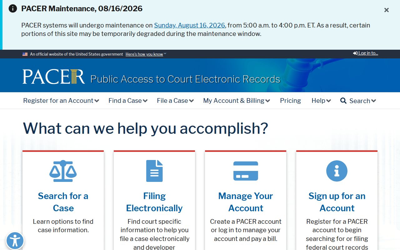 PACER access for federal criminal court cases from Wetzel County