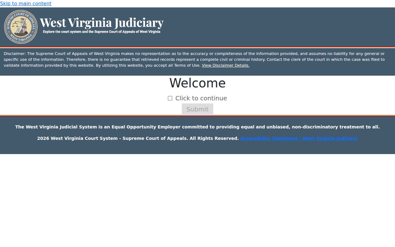 Wetzel County criminal court case search fields in MCR Search