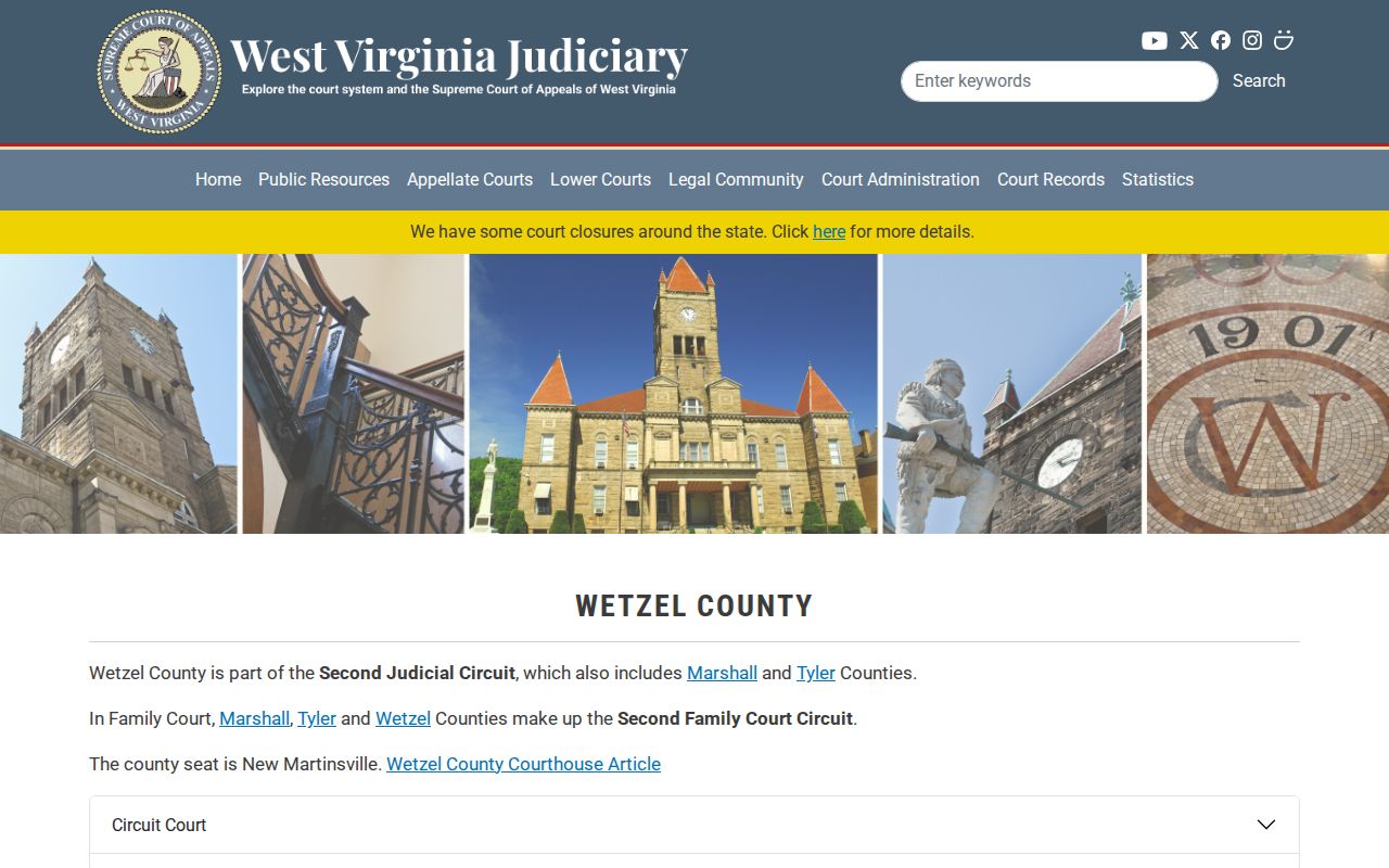 Wetzel County criminal court directory and court case contacts