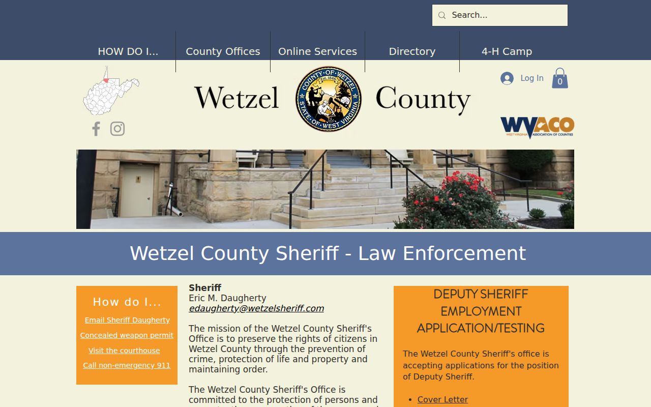 Wetzel County criminal history sheriff records contact